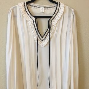 Oscar de la Renta silk/beaded peasant style top.